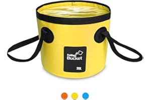 AUTOPkio Cubo Plegable 20L - Cubo Plegable portátil Portador de Agua Contenedor de Lavado para Acampar Senderismo Pesca Viajes (Amarillo)