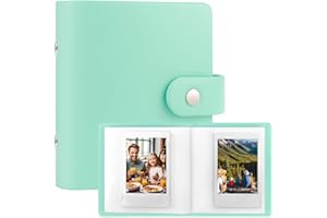 RUIBYTREE 52 Pochettes Mini Album Photo pour Fujifilm Instax Mini 12 11 9 90 8 7s 40/Polaroid Snap/Z2300/SocialMatic Instant Cameras & Zip Instant Printer (1Pack, vert pomme)