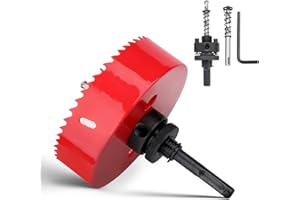 HSAWBIT Lochsäge 83mm,HSS lochsäge holz mit SDS plus-Schaft und Sechskant-Schaft bohrkrone für Holz, Trockenbau, Kunststoffe