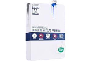 Utopia Bedding Housse De Matelas 140 x 190 x 20 cm Imperméable Avec Fermeture éclair, Certifié Oeko-TEX, Protégé Matelas, Blanc