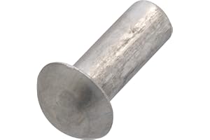 AERZETIX - C62027 - Lot de 20 Rivets en aluminium Ø4x10 mm à tête demi-ronde bombée - rivet plein/à frapper - DIN 660 - couleur argent - assemblage non démontable tôle cuir riveteuse