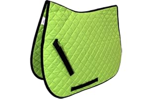ASTILE EQUESTRIAN SADDLE PADS GENERAL PURPOSE SADDLE PADS NUMNAH QUILTED (COB/FULL, NEON GREEN)