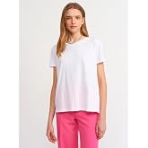 DILVIN Bisiklet Yaka Kısa Kollu Basic T-shirt Kadın Pamuklu Jersey G&uuml;nl&uuml;k Yazlık Tiş&ouml;rt