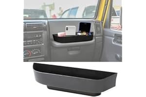 YOCTM TJ Co-pilot Passenger Grab Bar Storage Tray Organizer Box for 1997-2006 Jeep Wrangler TJ SE Sport Sahara Rubicon Sport Utility Black Interior Parts Accessories