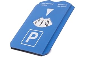 AUTDER Interbosch Disque de stationnement avec grattoir à glace à lèvre en caoutchouc intégré, bleu, plastique