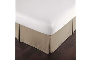 OMIREL Rivestimento per Giroletto Matrimoniale Vestiletto Matrimoniale Coprirete Singolo Gonna da Letto Elastica Plissettata in Poliestere Mantovana Giroletto,Marrone,200 * 200+35cm