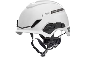 MSA V-Gard H1 Trivent Safety Climbing Helmet - Ventilated - White - 52–64 cm - Hard hat with chinstrap for Work at Height and Rescue - EN12492 & ANSI