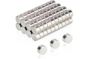 GoldRock 80 sztuk okrągłych mini magnesów, małe, 5 x 3 mm, magnesy neodymowe, magnesy na lodówkę, do majsterkowania, mocne mocowanie na tablicę suchościeralną, tablicę korkową, tablicę magnetyczną,