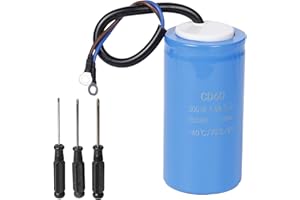 Stonenect Capacitor Motor Starting Working Runing Capacitors 50/60Hz with Cable for Electric Motors Refrigerator Water Pump Automatic Gate Air Compressor (300uF-250V-CD60)