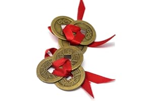 JUANXIAN Chinesische Feng Shui 2 DREI I Ching Münzen für Wohlstand W Geschenkbeutel