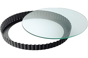KAISER WMF 2300622040 Moule à Quiche avec Fond Amovible en Verre Ø28cm, Acier, Noir, 28 x 28 x 18 cm