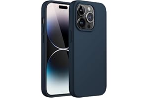 ‎JETECH JETech Silikonowy Etui dla iPhone 14 Pro 6,1 Cala, Jedwabisty Miękki w Dotyku Futerał Ochronny na Całe Ciało, Odporny na Wstrząsy Case z Podszewką z Mikrofibry (Granatowy)