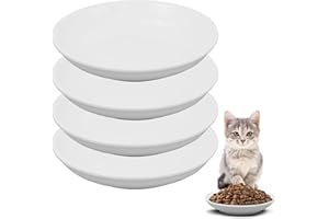 Galerie SV 4 Stück Futternapf Katze - Katzen Napfset - Katzennapf Keramik - Katzennapf ErhöHt - Napf Katze - Katzen Fressnapf - ErhöHter Futternapf - Weiss (No Pattern Match)