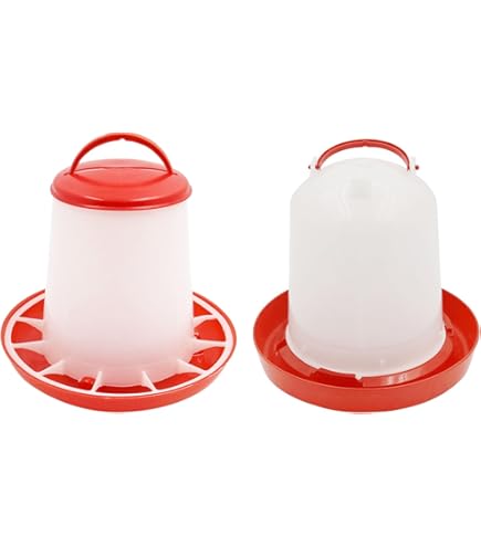 Kunststof kuikenvoerbak 30 cm met 5 drinkcupjes incl. 500 gr kuikenvoer