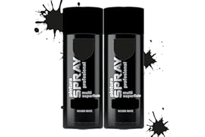 various Pintura Spray Negro Mate de 400 ml Adecuado para las Superficies de Metal, Madera y Plástico Pack de 2 Unidad