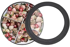 WENPACK 30.5cm Cardboard Round Box Cutout Fillable Paper Mache Charcuterie Board Sweet Birthday Food Tray for Treat (Black, Circle shape)