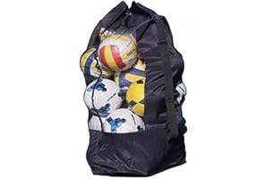 Chstarina Grand Sac de Balles de Football avec Cordon de Serrage et Bandoulière - Rangement pour Basket-Ball, Volley-Ball, Rugby