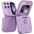 Mini Flip Mobile Phone, 2024 New Foldable Cell Phone with FM Radio Magic Voice Blacklist Speed Dial Vibration, 2 SIM Card Small Display Cell Phone Gift for Father's Day Mother's Day