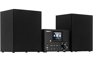 OneConcept Reproductor de CD Player Dab Portátil, Radio, FM/Dab/Dab+ con Bluetooth + AUX Estéreo, Discman 2 Altavoces, Mando, Reloj Despertador, MP3 y Streaming, Radio CD Casa, Alimentación Cable