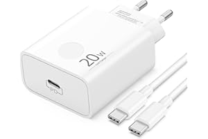 ARCCRA 20W USB-C Szybka Ładowarka do iPhone 17 16 16e 15 Pro Max Plus Air, iPad, Samsung Galaxy S25 S24 Ultra, Google Pixel 10 9 8 7, USBC Zasilacz Wtyczka Adapter i Kabel Typu C 2m