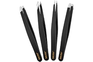 BEZOX Pincett Set 4.pcs Rostfritt Stål Pincett Perfekt Precision för Ögonbryn Picking Ansikts Hårborttagning Hög kvalitet Pincett för Ingrott Hår, Ansikts Hår