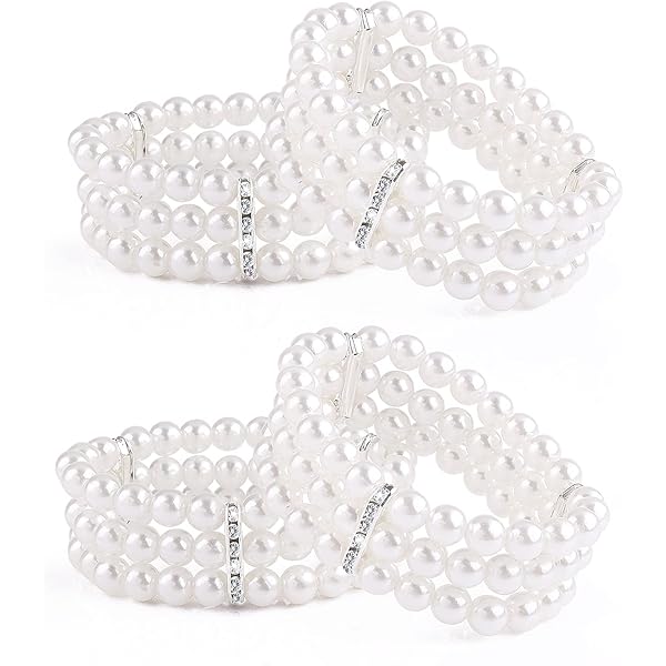 Set 10 Braccialetti Perle Finte Elasticizzati - Accessorio Elegante Per Donne, Matrimoni E Feste - Foto 6