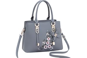 FANDARE Damska torba z uchwytem, wodoszczelna, torba na ramię, ze sztucznej skóry, haftowana torebka na podróż, zakupy, do pracy