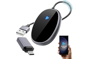 EVARY Adaptador Android Auto Inalambrico Android Auto Wireless Adapter,Conectar Android Auto Inalambrico para OEM Cableado Android Auto Modelo Compatible con Autos producidos 2015-2024Android11.0+