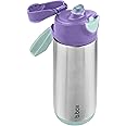 b.box Insulated Drink Bottle with Spout, Cold and Heat Retention, One Push Type, Top Shelf Dishwasher Safe, Genuine b.box Stainless Steel Spout Bottle, Lilac Pop