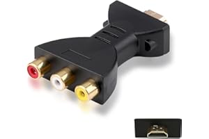 KRENIE HDMI to RCA Converter One-Way Conversion - 1080P Downscaled to 480i/576i | Includes USB Power Cable | For Connecting Compatible PCs - Cameras to Old TVs/DVD/VCR/Projectors