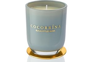 Cocorrína Candle Bougie Parfumée en pot - Eucalyptus Musc, Durée de combustion jusqu'à 22 heures, Bougie Naturelle de Soja, Bougie Cadeau de Noël, 180g