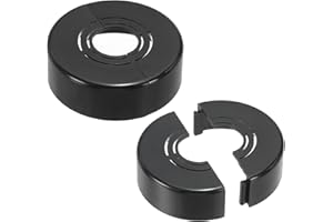 PATIKIL Placa de Cubierta Dividida de Pared 20/25/32mm, 2Pcs 20mm Espesor Placa de Escudo Redonda de ABS Gruesa y Recortable para Decoración de Grifo de Tubería de Agua, Negro