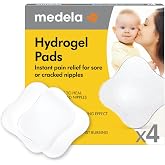 Medela Hydrogel Patches, Pain Relief and Cool Sore or Cracked Nipples, Sterilized and Individually Packaged, Pack of 4