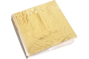 NIRU lumcov Fogli di Foglia Oro,100 Pezzi di Lamina D'oro per Doratura,16x16 cm Foglia Imitazione D'oro per Doratura, Progetti di Artigianato, Mobili, Decorazioni per la Casa