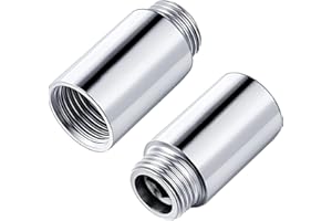 QZKJQDD Hahnverlängerung G1/2 Zoll x 30 mm, 2 Stück HahnverläNgerung, Fitting Edelstahl 1/2 Zoll VerläNgerung für WasserhäHne, Eckventile, DuschköPfe, GewindeverläNgerung, Wasseranschluss (3 cm)