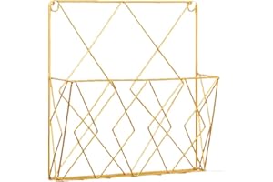 ZZMUK Revistero montado en la pared, pequeño soporte de metal para baño, inodoro y más, práctica solución de almacenamiento para revistas y periódicos, bandeja organizadora multiusos para artículos