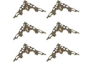 SEWACC Corner Protector 24 Pcs Decorative Box Corners Metal Book Corner Protectors Scrapbook Album Corner Vintage Metal Book Corner (Antique Bronze)