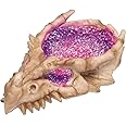 Fantasy Dragon Ashtray | Cool Ashtrays for Medieval Fantasy Fans | Faux Crystal Glitter Decorations | Home Gothic Decor Box | Trippy Ash Tray (Bone Dragon Skull Purple)