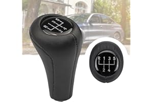 Juttzzei BMW Schaltknauf 5 Gang, Auto Schalthebel für BMW 1er 3er 5er E34 E36 E38 E39 E46 E53 E60 E61 E63 E64 E83 E90 E91 E92 E93 F20 F30 M3 M4 M5 X1 X3 X5 X6 Schaltkopf, Leder E46 Schaltknauf-Schwarz