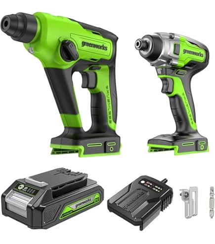 Trapano A Percussione Greenworks 24V - Batteria 4Ah, 10000 Giri/min, 2 Joule, Funzione 4in1 - Foto 9