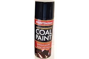 PAINT FACTORY Black Coal Paint 400ml Rejuvenates Gas Fire Coals Spray Can Gallery Paint