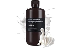 ELEGOO Resina Lavable al Agua Blanco 1KG, Resina UV, Resina 3D, Impresora 3D Resina Lavable con Agua, Resina 405nm para Impresora LCD Fotopolímero Curado UV Resina
