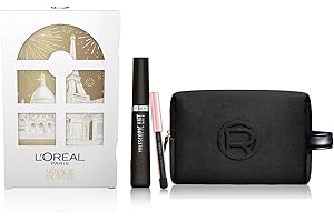 L'OREAL PARIS L'Oréal Paris Natale Pochette Regalo Make Up con Mascara Telescopic Classico Nero e Mini-Matita Occhi Paradise Le Khol, Per i Tuoi Look Festivi, Con Elegante Pochette Nera in Velluto