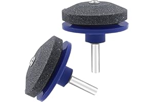 Alovez 2Pcs Lawn Mower Blade Sharpener Heavy Duty Garden Tool Sharpener, Precise Multipurpose Sharpener for Rotary Lawn Mower, Spades, Hoes, Lawn Edgers Tool, Blue