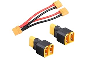 Boladge 2pcs Adaptateur 1-Femelle à 2-Mâle RC Connecteur Parallèle XT90 Répartiteur et 1pc Câble Connecteur Parallèle XT90 Splitter pour Quadcopter Multirotor RC Lipo Batterie