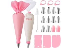 Nifogo Boquillas Manga Pastelera 40 Piezas, Manga Pastelera Silicona, Boquilla de Acero Inoxidable para Decorar Tartas Pastel, Kit Reposteria, Reposteria Utensilios