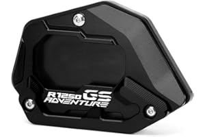 Modeer For BMW R1250GS Adventure 2018-2023 (not for lowered vehicles) Motorcycle CNC Support Extension Plate Stand Side Stand Pad r 1250GS ADV r1250gsa Accessories (Black)