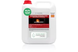 SYS Bioetanol 99,5% Origen Vegetal 5 litros Myhome. Sin Olor ni Humo, para Estufas y chimeneas.