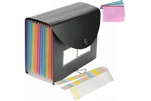 Amaza Cartella Portadocumenti Espandibile A4 24 Tasche con 3 Borse di File Portatile, Raccoglitore Documenti Espandibile, Porta Documenti Fisarmonica(Che Può Contenere Circa 3000 Fogli)