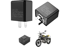 VULCYXA 2 Pièces Relais Clignotant LED, Flasheur Indicateur 12V 2 Broches SPST, Centrale Clignotant LED Moto, Relais pour Feux Clignotants LED Scooters Voitures, Protection Automatique, Fréquence Réglable